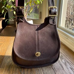 Vintage Coach Leather Saddle Bag